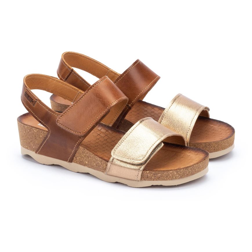 Women's Pikolinos MAHON Sandals Brown / Gold | NZ I12Q953